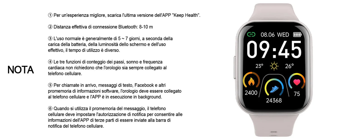 Smartwatch Fitness Tracker für Damen & Herren – 1,69" Touch Display, Schrittzähler & Schlafmonitor