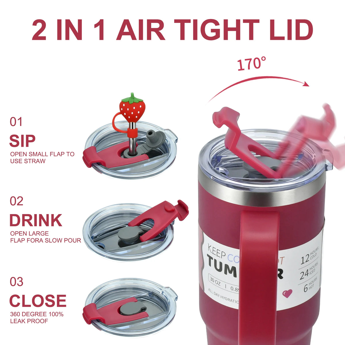 Edelstahl Wasserflasche 891ml & 1182ml – 12h Isoliert, Griff & Strohhalm, LFGB/FDA | WATERSY
