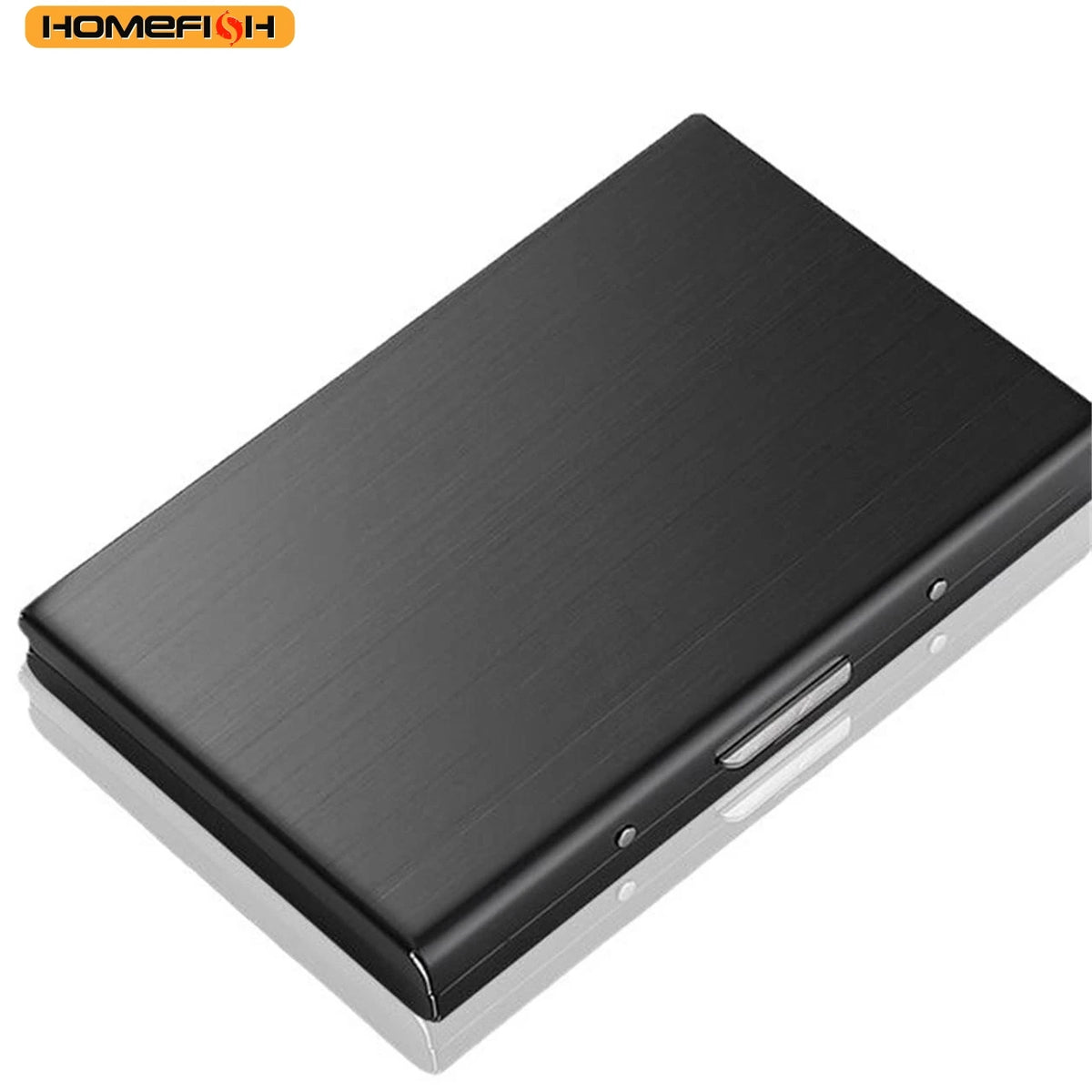 HOMEFISH RFID Blocking Business Card Holder Stainless Steel - Slim Metal ID Card Case with 6 Slots