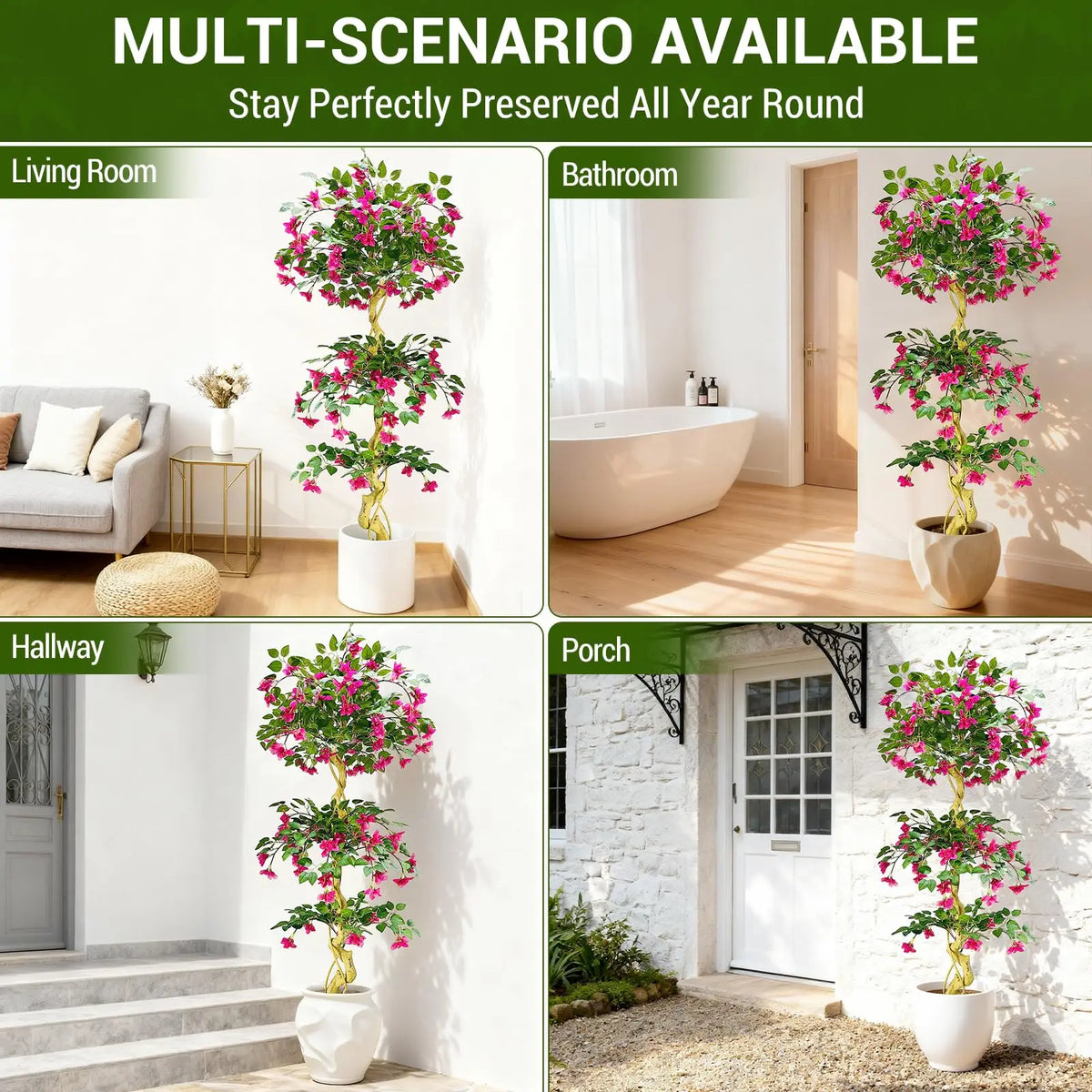 Künstlicher Bougainvillea-Baum im Topf – Lebensecht, UV-beständig | 120/150/180cm