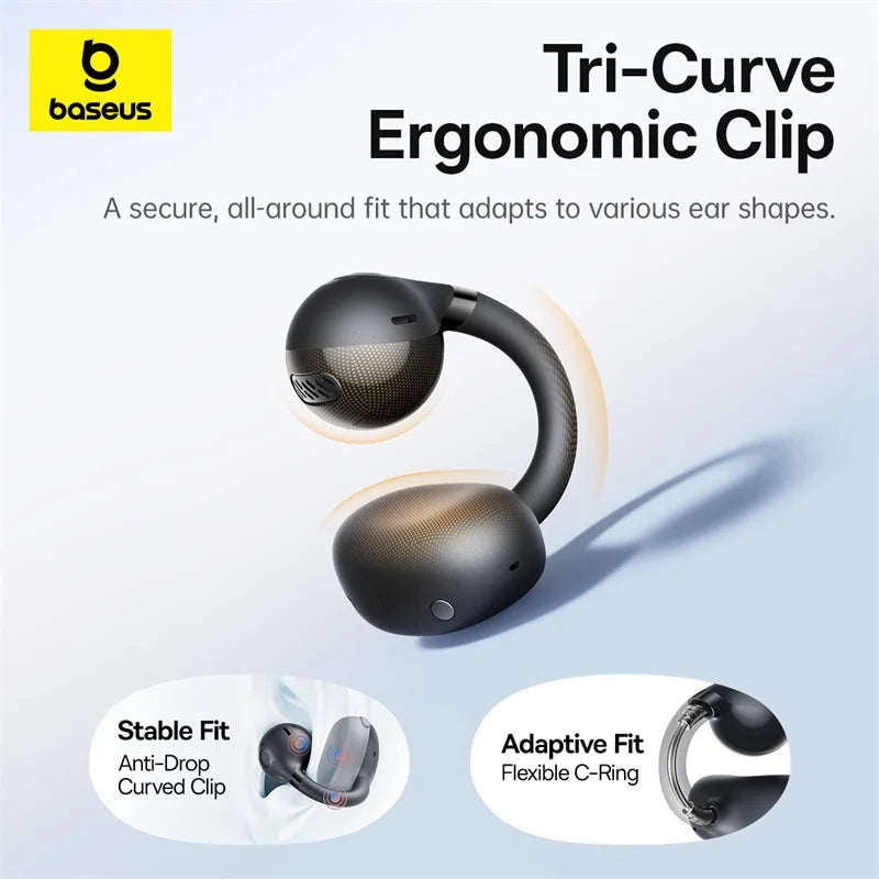 Baseus BC1 – Kabellose Open-Ear Ohrclip-Kopfhörer mit Bluetooth 6.0