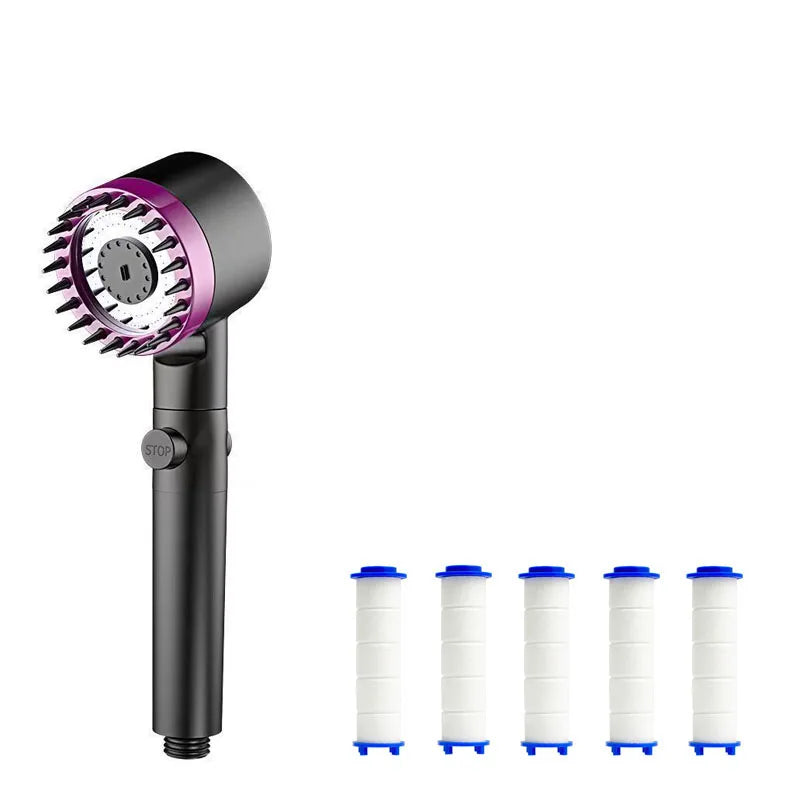 Duschkopf mit 3 Einstellungen – Druckerhöhend, Massagefunktion & Filter | ABS