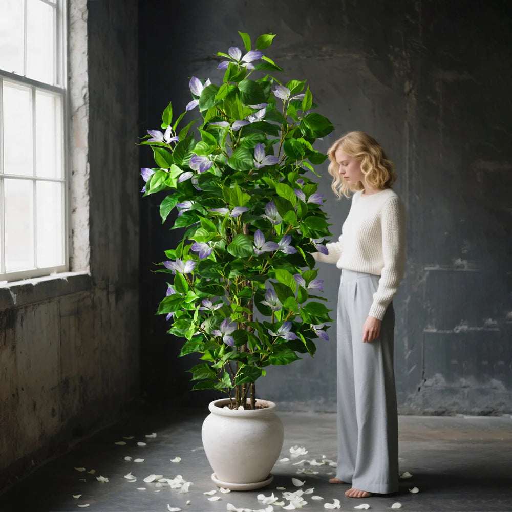 Blühender Kunstbaum 82–144cm – Magnolien-Stil, 3 Farben, für Innen & Außen | Hochzeit & Deko