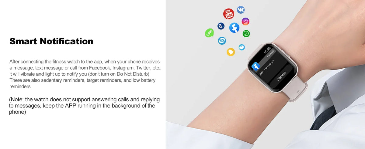 Smartwatch Fitness Tracker für Damen & Herren – 1,69" Touch Display, Schrittzähler & Schlafmonitor
