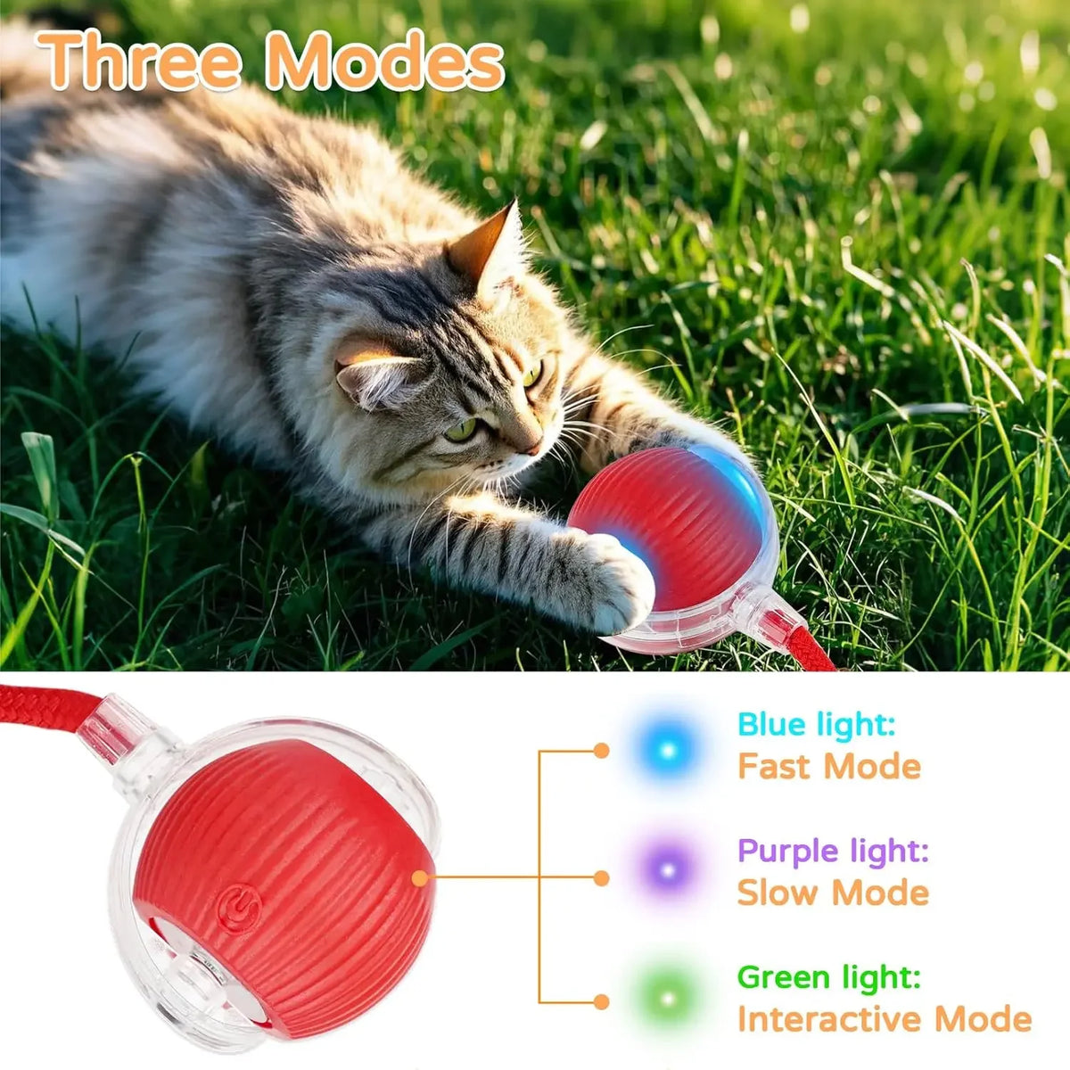 Interactive Rolling Ball for Cats & Dogs – Automatic, Rechargeable, Smart | 23 Variants