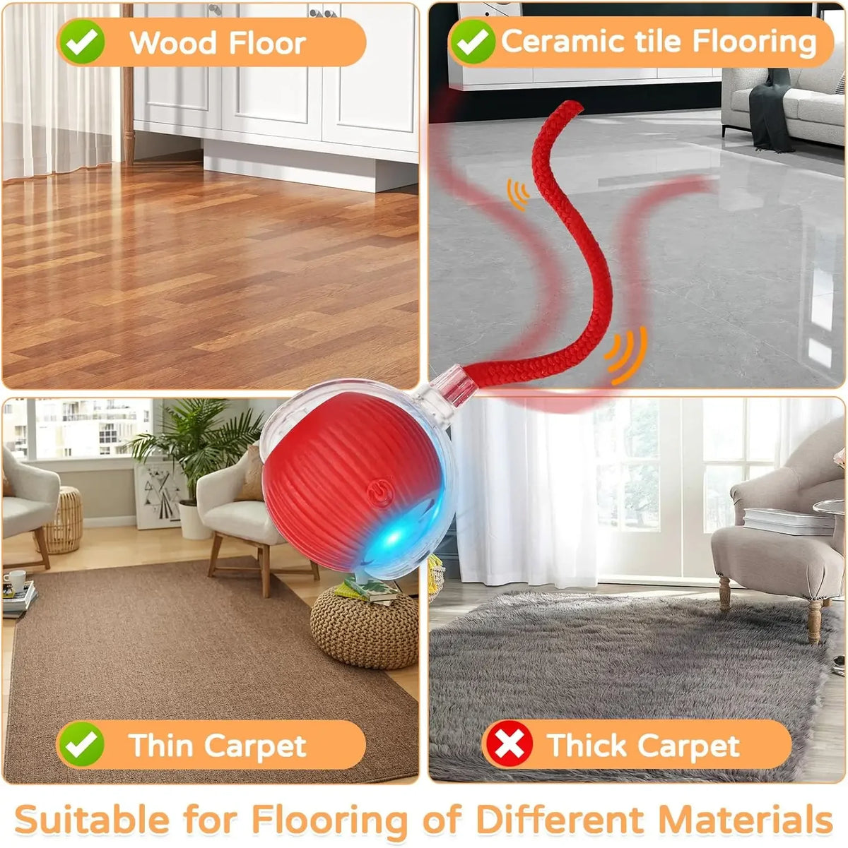 Interactive Rolling Ball for Cats & Dogs – Automatic, Rechargeable, Smart | 23 Variants