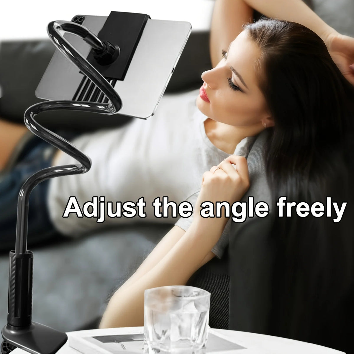 Tablet & Phone Holder with Long Arm – 360° Rotatable, for Bed, Desk & Headboard
