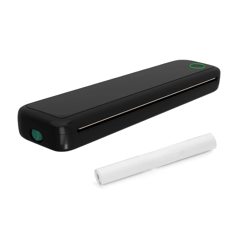 Tragbarer A4 Thermodrucker ohne Tinte – Bluetooth, USB-C, 2600mAh | Weiß & Schwarz + Thermopapier