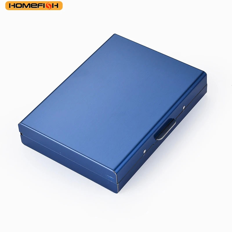 HOMEFISH RFID Blocking Business Card Holder Stainless Steel - Slim Metal ID Card Case with 6 Slots