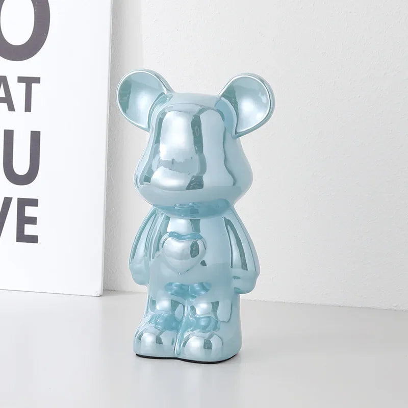 Europäische Galvanik Keramik Bär Puppe Tier Ornamente Home Desktop Dekoration Wohnzimmer Dekoration dekorative Figuren