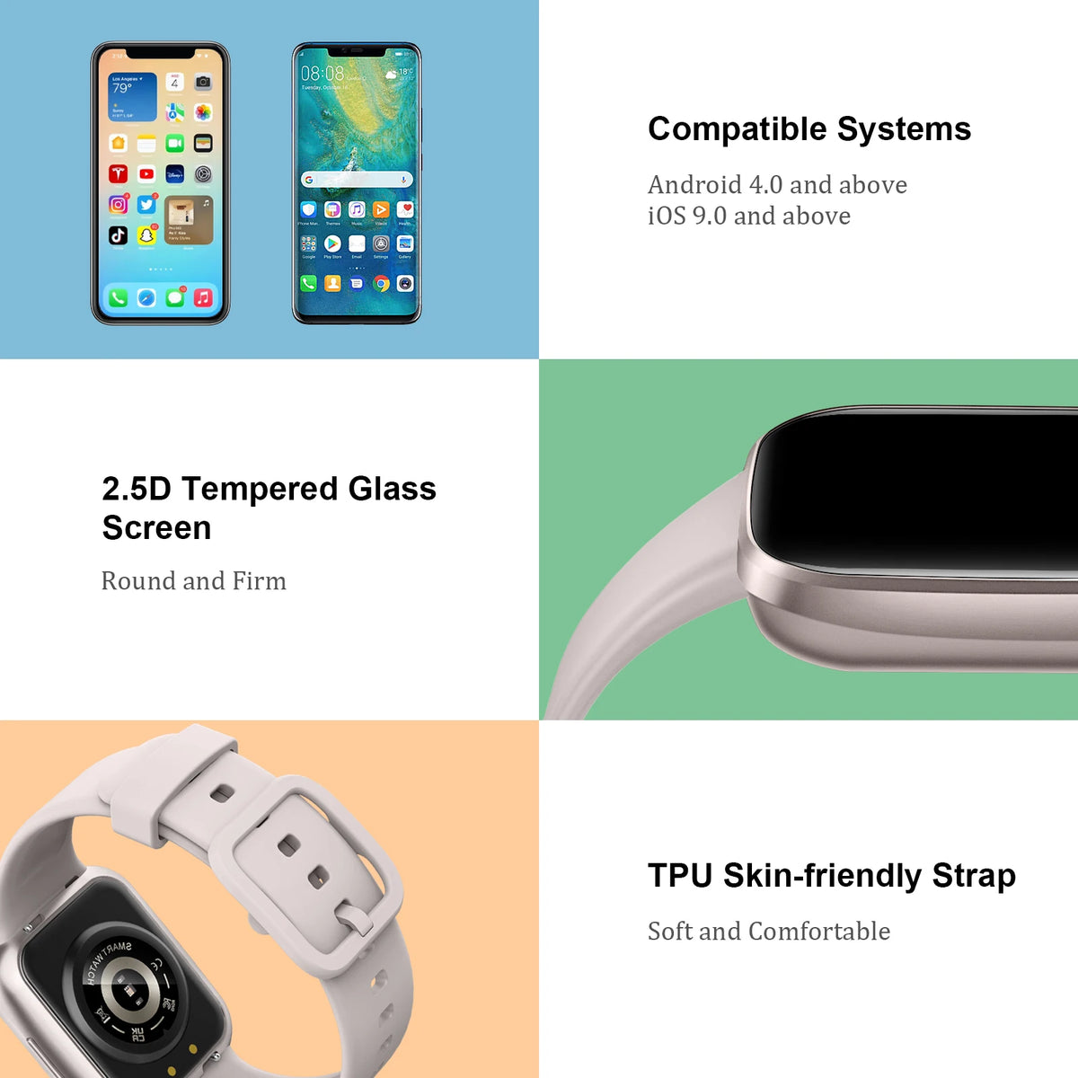 Smartwatch Fitness Tracker für Damen & Herren – 1,69" Touch Display, Schrittzähler & Schlafmonitor