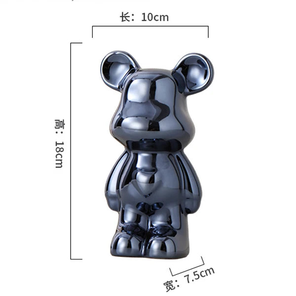 Europäische Galvanik Keramik Bär Puppe Tier Ornamente Home Desktop Dekoration Wohnzimmer Dekoration dekorative Figuren